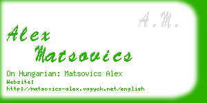 alex matsovics business card